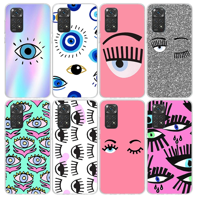 Ferragnies Eyes Chiara Phone Case For Xiaomi Redmi Note 13 12S 12 11S 11 10S 10 Cover 11E 11T Pro Plus 9 9S 9T 8 8T 7 Print Fund