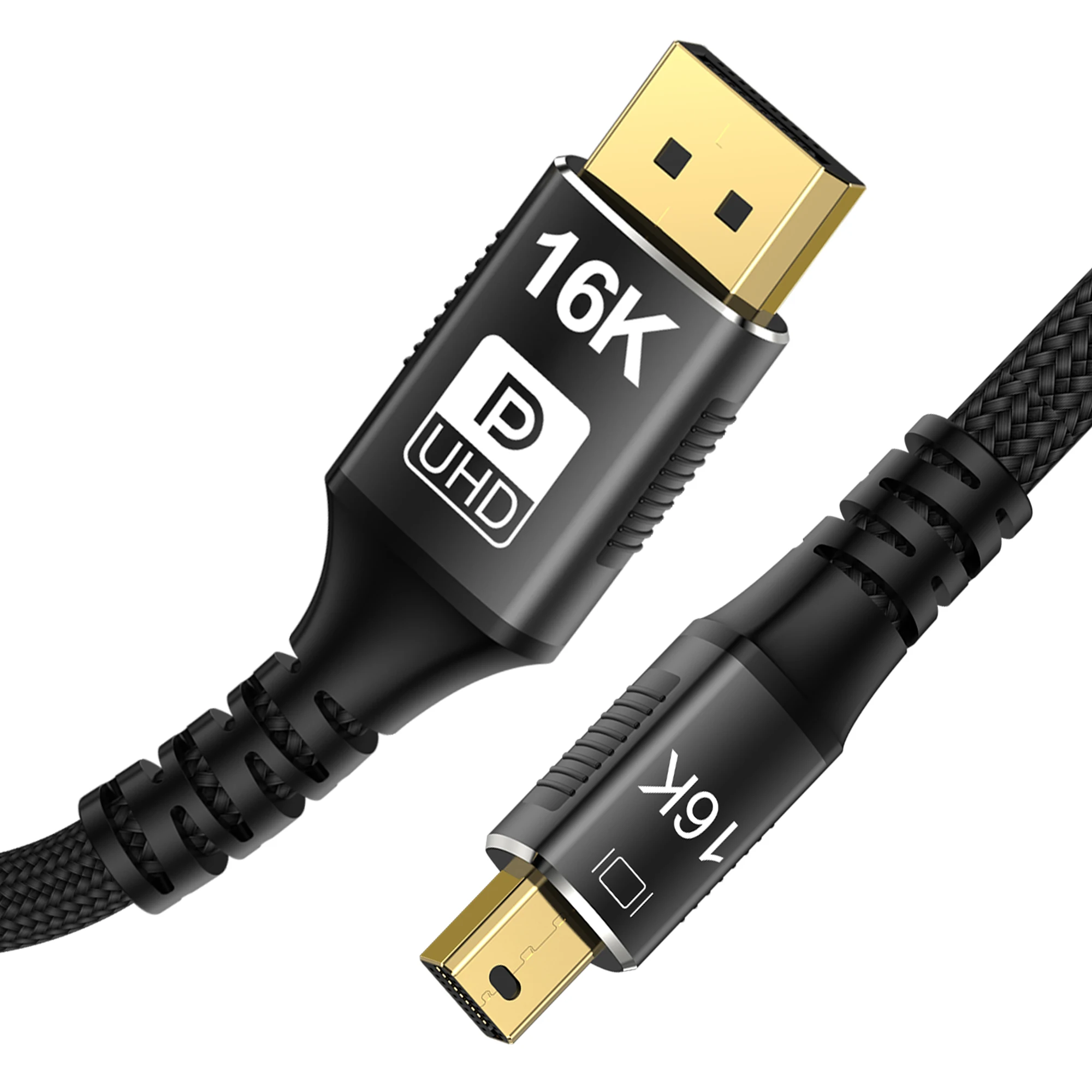 Mini DisplayPort to DisplayPort 2.1 Cable Bi-Directional Transmission 16K@60Hz 8K@120Hz 4K@240Hz for GPU Gaming Monitor Laptop
