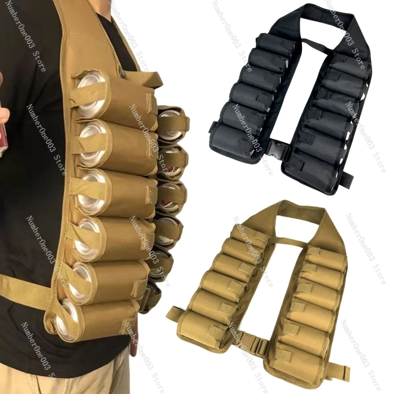 Outdoor BBQ Beer Shoulder Strap Multifunctional Can Storage Bag Hanging Tactical Mobile Phone Flashlight Utility Pouch