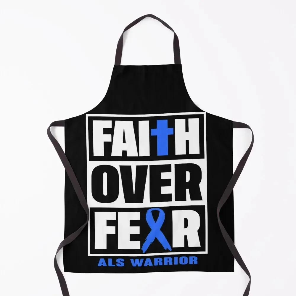 

Faith Over Fear ALS Awareness Apron Things For Home And Kitchen work gowns for women cleaning painters Apron