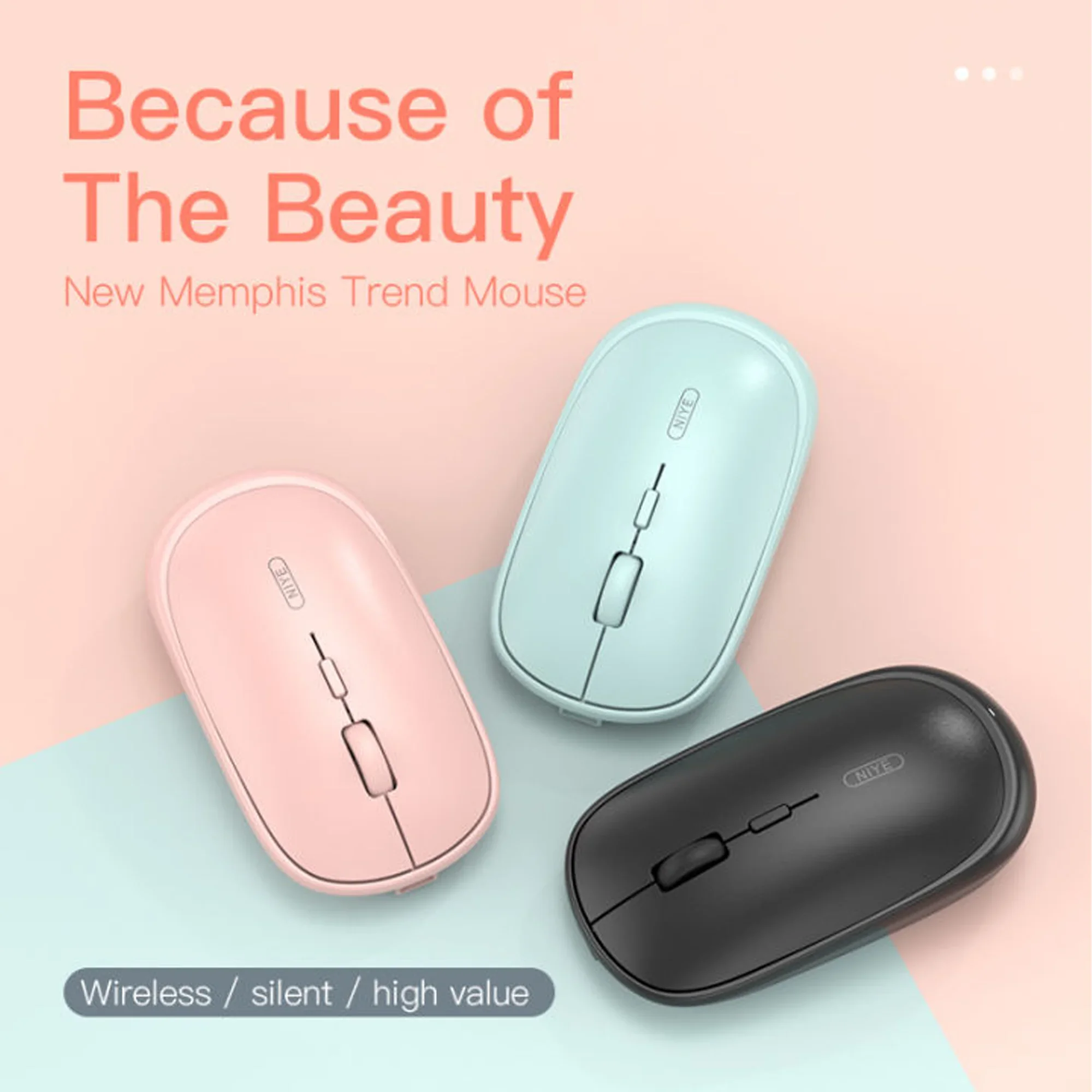 Mouse para jogos sem fio, bluetooth, ajustável, 800/1200/1600dpi, bateria substituível para laptop e computador