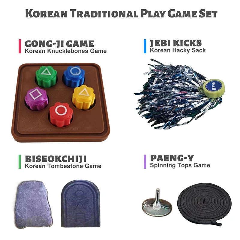 Korean Traditional Gameplay Games Suit Fun Dice Gongs Chess Games Parties Triangular Printing Bar Games Squid Games Peripherals