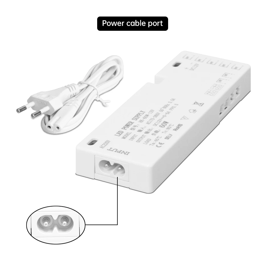 DC12V/24 فولت LED شريط إضاءة الخزانة سائق 24 واط-200 واط الاتحاد الأوروبي/الاتحاد الأفريقي/المملكة المتحدة التوصيل محول التيار الكهربائي AC220V للمنزل خزانة الرف الإضاءة #5