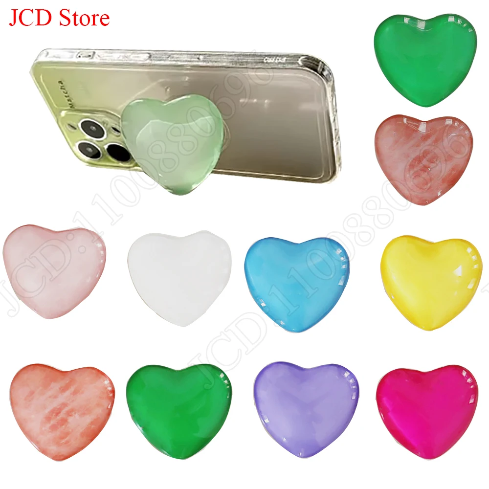 Heart Shape 3D Crystal Foldable Finger Ring Griptok Phone Holder for IPhone Samsung Support Socket Pocket Grip Tok Stand Bracket