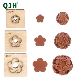 QJH Hydrangeas Flower Ball Leather Punch Die Cut Mold, narzędzie do rękodzieła skórzanego Kraft do wisiorka DIY, tworzenie dekoracji breloczka