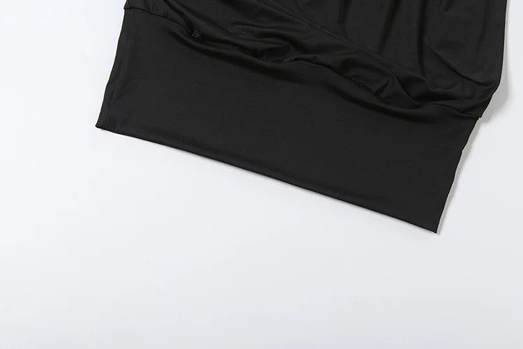 Weird Puss Sexy trägerloses Minikleid für Damen, mit Pailletten, Patchwork, Wickeldetail, rückenfrei, figurbetont, pfirsichfarben, Street-Style, gerafft, elegant, Bodycon – Detail 9