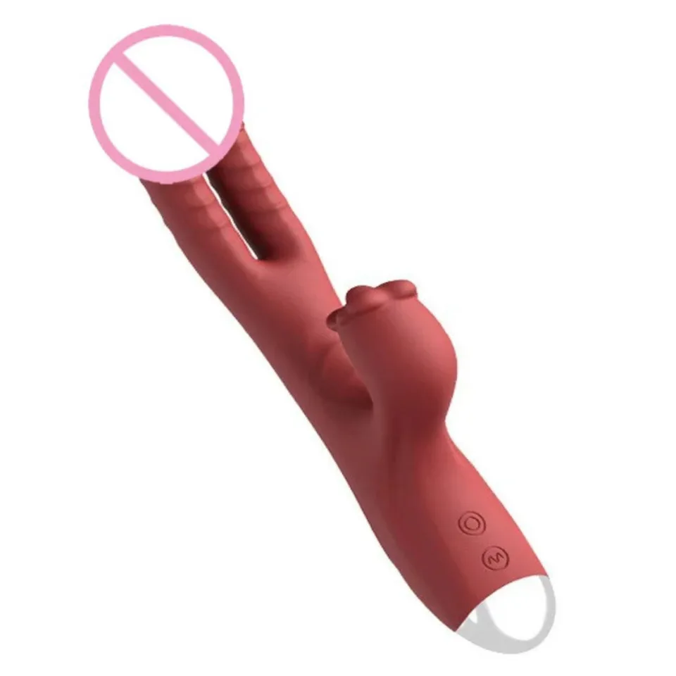 Rose Vibrator Adult Sex Toy Clitoral Tongue Vibrator Stimulator For Women Nipple Double Dildo G Spot Vagina Massager Masturbator