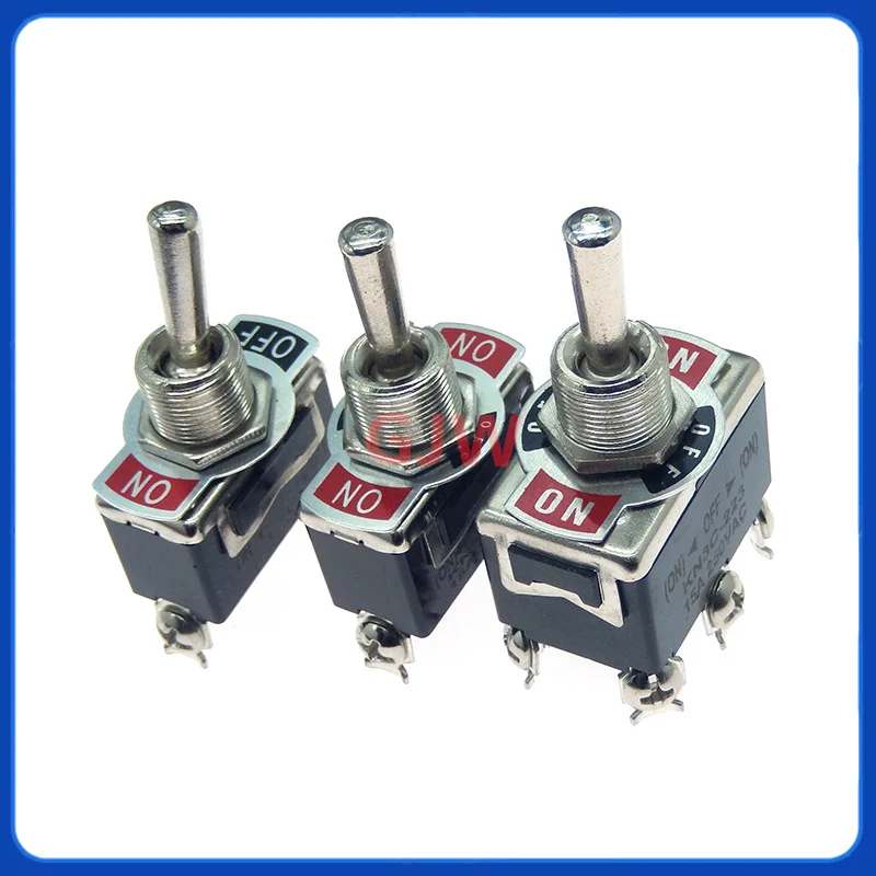 Mini Auto Toggle Switch AC 250V 16A 2/3/4/6/12 Pin ON-OFF ON-ON ON-OFF-ON 2/3 Position Copper/Silver Contact