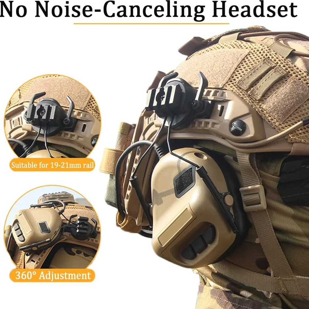 Casco Airsoft con auriculares tácticos LED y NVG camuflaje ligero - imagen 4