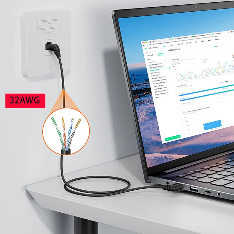 CAT6A 네트워크 케이블 벤드 헤드, 360 도 회전 와이어, 10G 점퍼 라인, 순수 구리 RJ45 광대역 얇은 PC 컴퓨터 LAN 코어