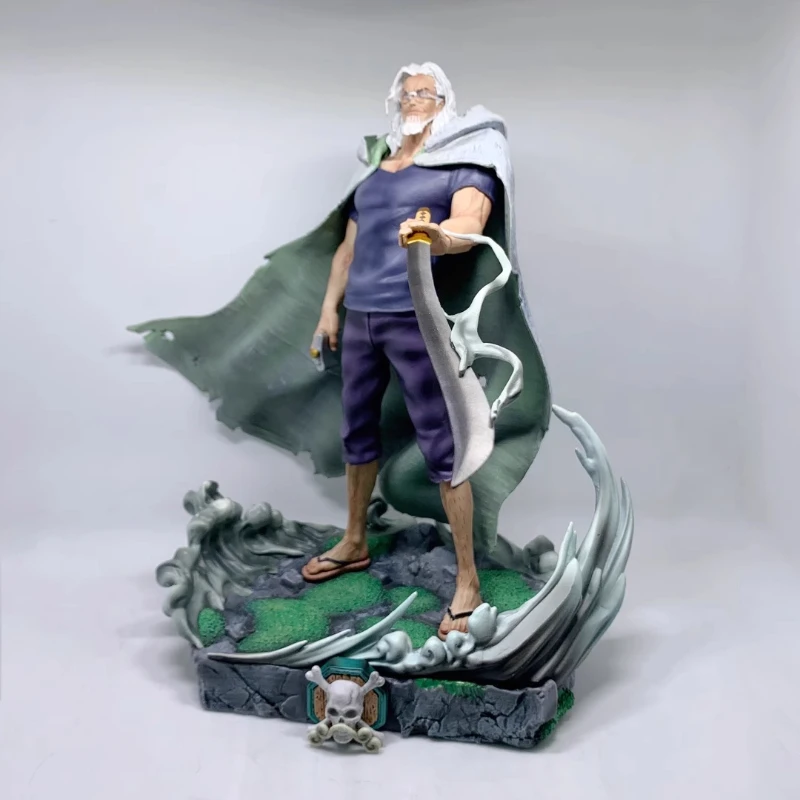 ワンピース 32cm シルバーズ・レイリー アクションフィギュア コレクタブルモデル アニメ GK おもちゃ スタチュー 剣付き 男の子向け デスクトップオーナメント