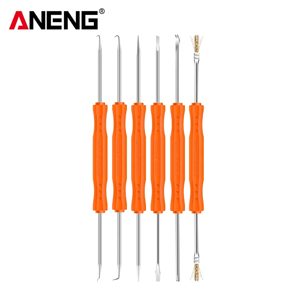 ANENG 전기 납땜 인두 액세서리 6 피스 디 솔더링 보조 용접 전자 수리 보조 테스터 도구