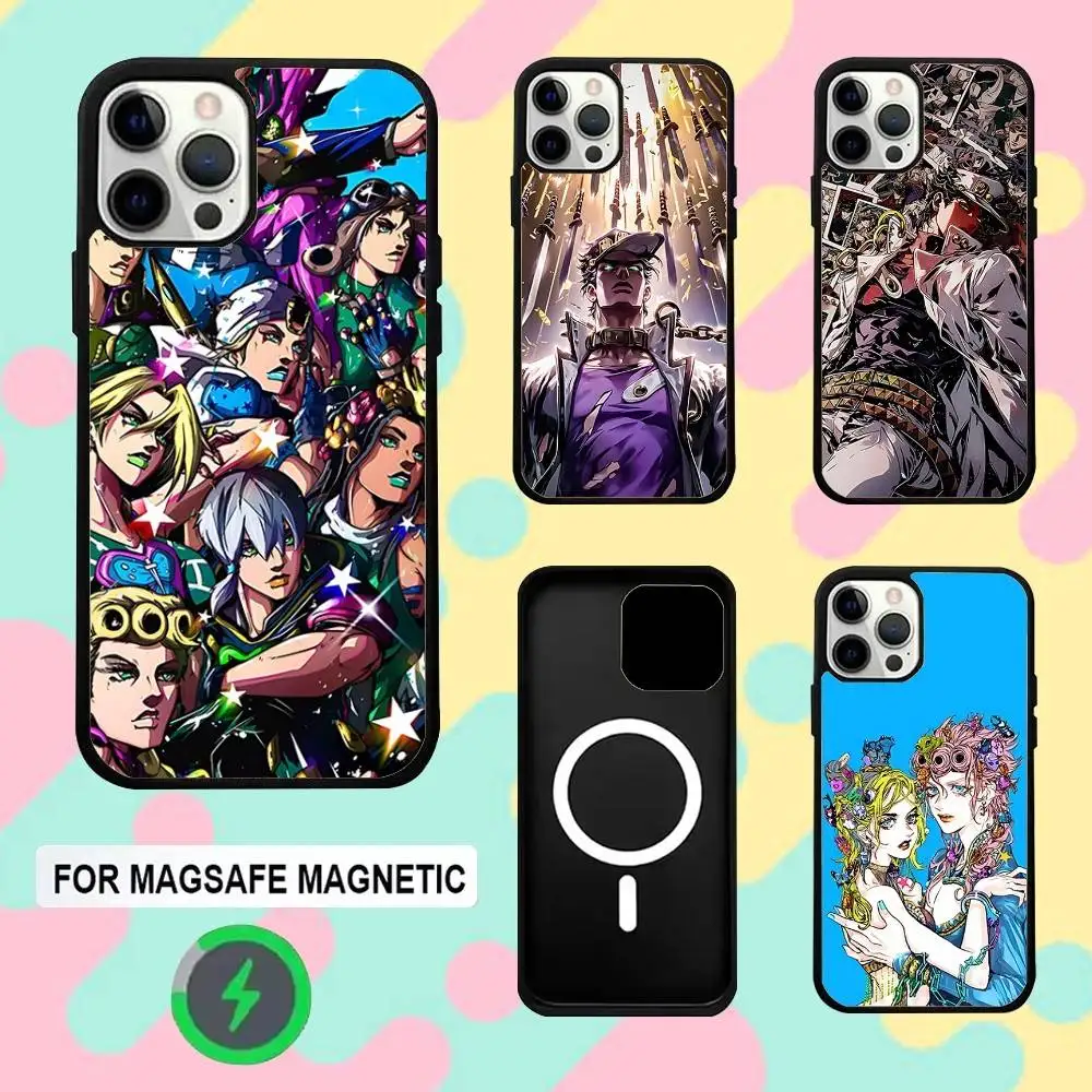JO-JO Anime B-Bizarre Phone Case For iPhone 16e,16,15,14,13,12,11,Plus,Pro,Max,Mini Magsafe Magnetic Wireless Charging