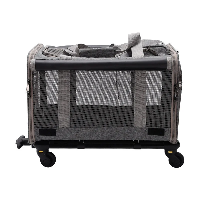 

Pet Trolley Case Detachable Universal Wheel Portable Breathable Foldable Cat Carrier Large Capacity Puppy Outdoor Travel Bag