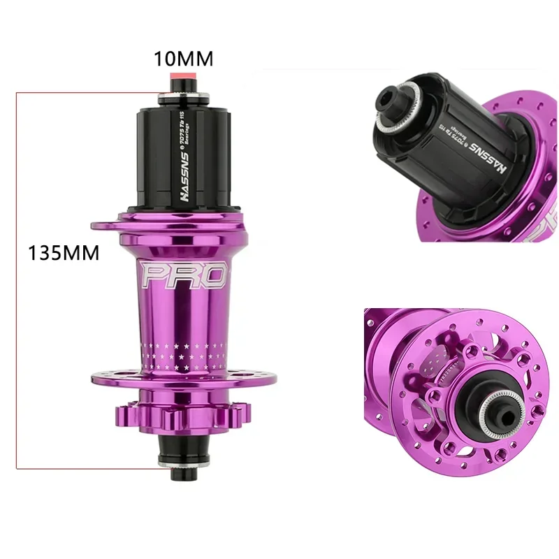 HASSNS Cube Pro 7 MTB Hubs 32/24 Holes 4 Bearing Bicycle Rear Hub 120 Click Noisy K7 Cube  Applicable for 7/8/9/10/11/12 Speeds