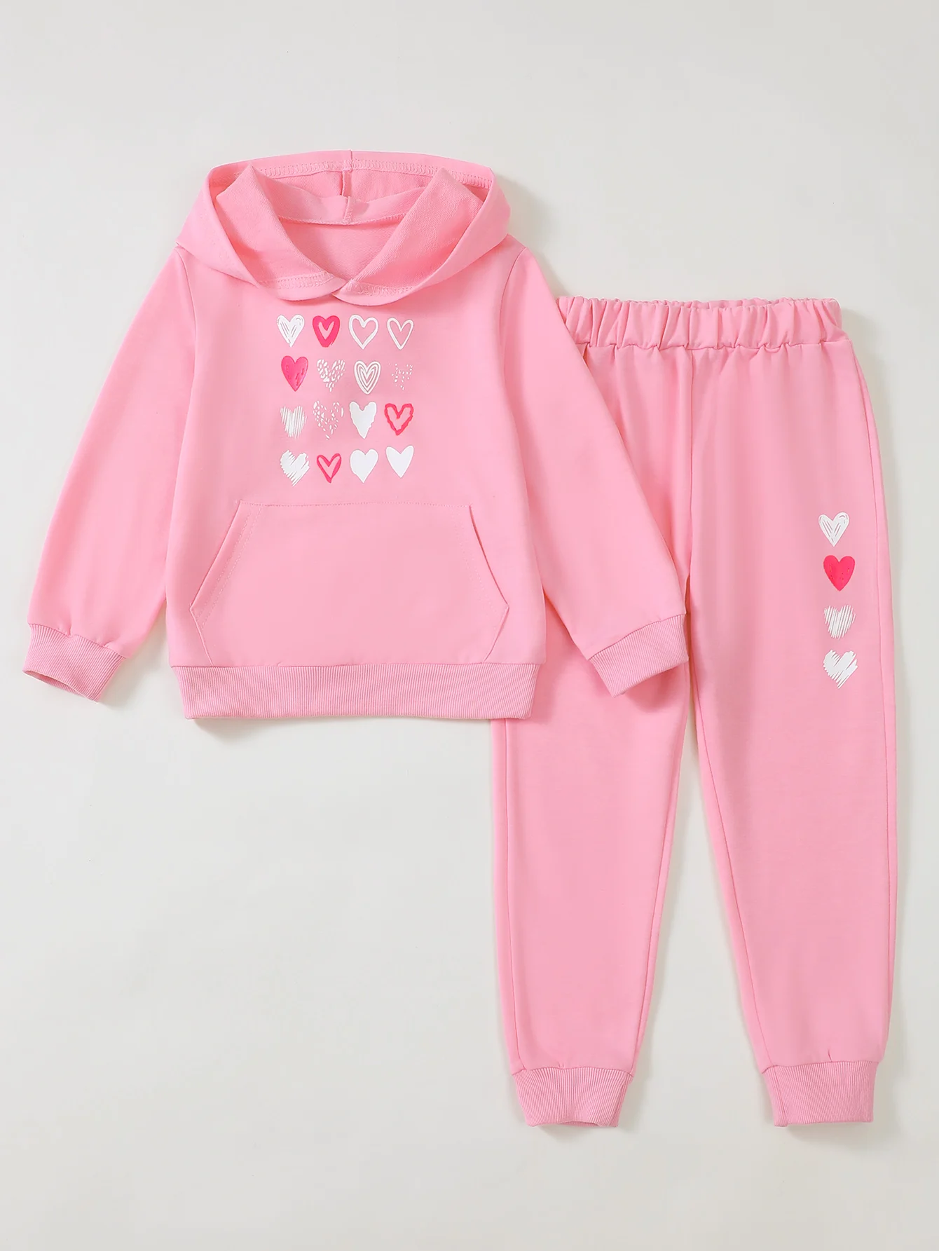 Girls 'fashionable casual cute letter printed long-sleeved hoodie casual pantsuit, autumn and winter