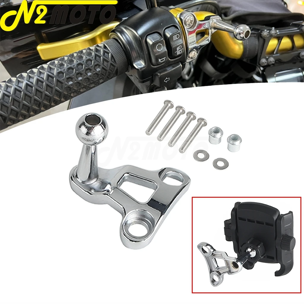 

Motorcycle Left Right Stand Bracket Handlebar Phone Holder Ball-Tipped Mount Perch For Harley Sportster Dyna Touring VRSC 02-25