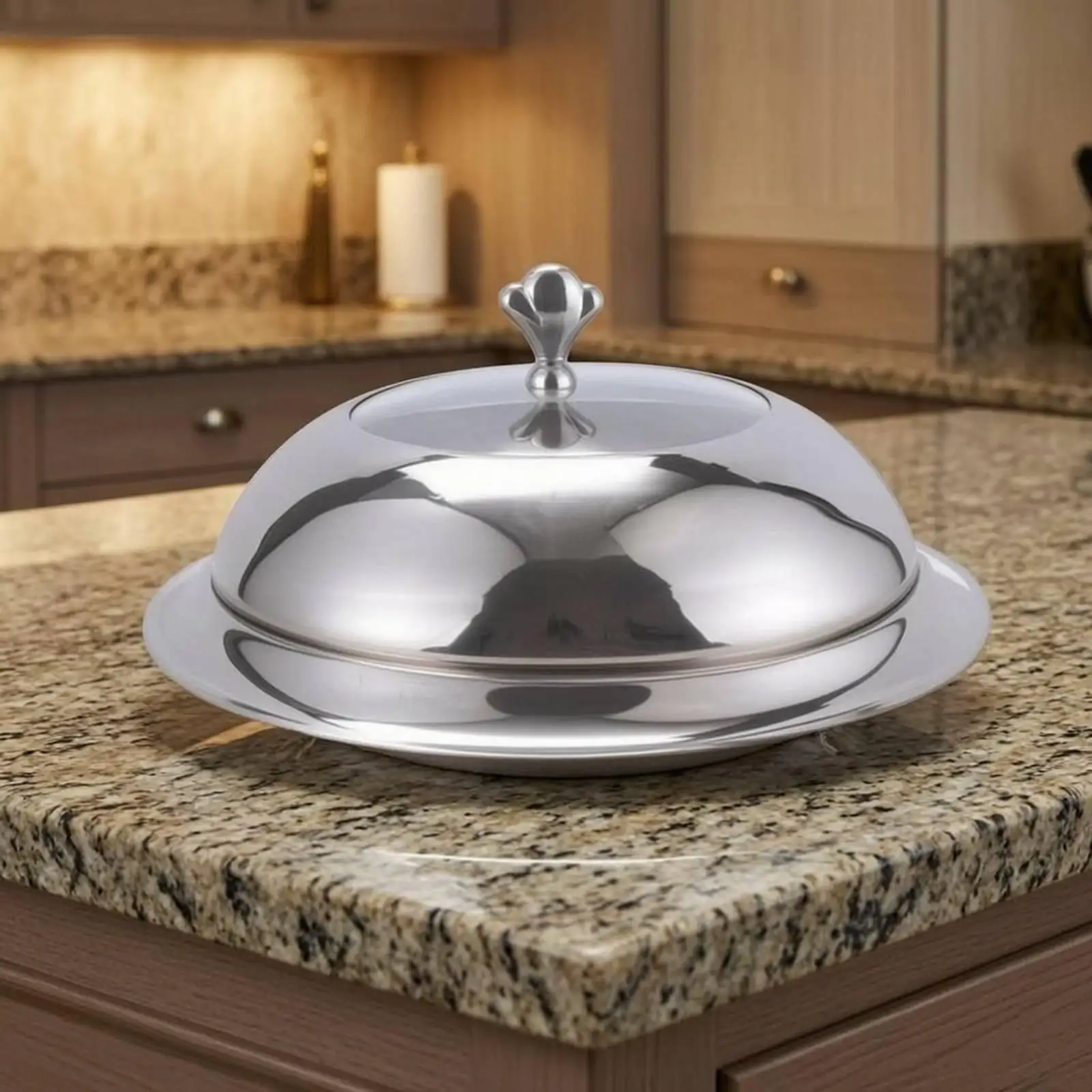 Stainless Steel Cloche Decorative Knob Serving Ware Polished
