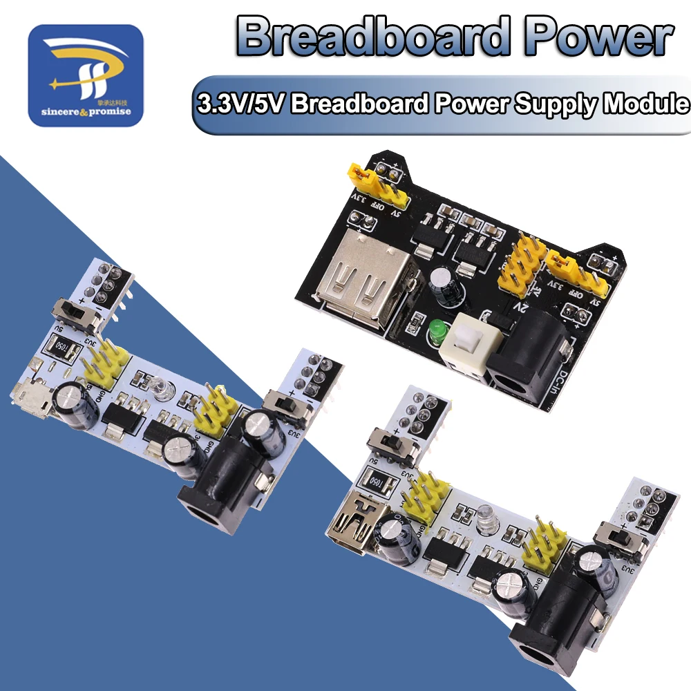 MB102 Mini Micro USB Interface Breadboard Power Supply Module MB-102 Module For Arduino DIY Kit White DC 7-12V 2 Channel Board