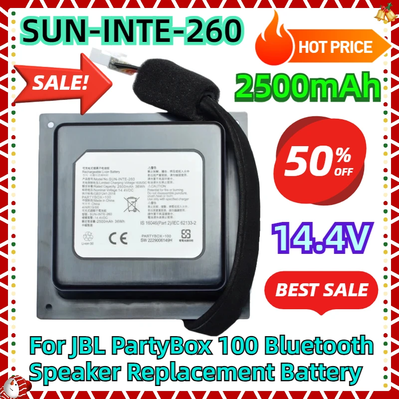 

For JBL PartyBox 100 Bluetooth Speaker 14.4V 2500mAh SUN-INTE-260 Replacement Battery