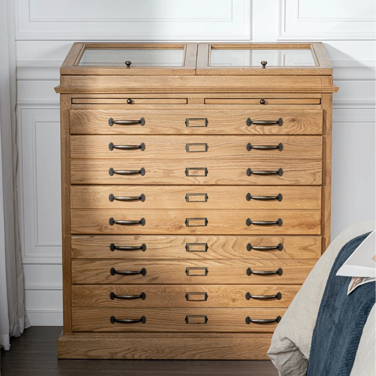 

American country dresser chest of drawers solid wood jewelry cabinet multi-functional small side