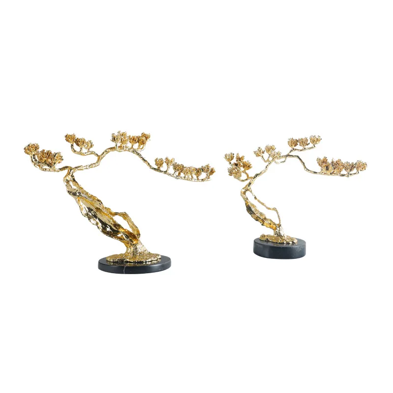 HT modern welcoming pine ornaments living room wine cabinet entrance office desktop metal decorations opening housewarming