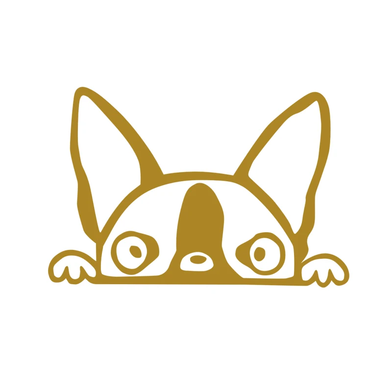 Peeking Boston Terrier (A14) Vinyl Decal  Car Sticker Windows Wall Decor Kids Room Decoration  Many Colours