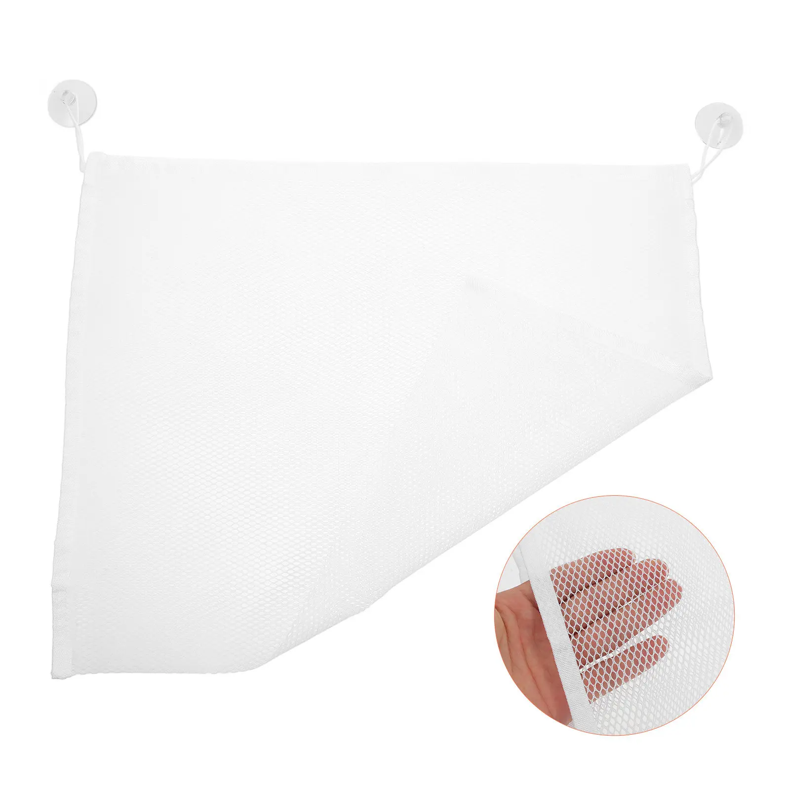 45x35cm Thickened Mesh Bath Storage Bag with Industrial Strength Suction Cups for Tile Walls Baby Safe Bathroom Clutter Control