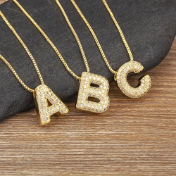 Nidin Classic New Trendy Initials English Alphabet 26 A-Z Letter Pendant Gold Plating Family Name Capital Necklace for Women