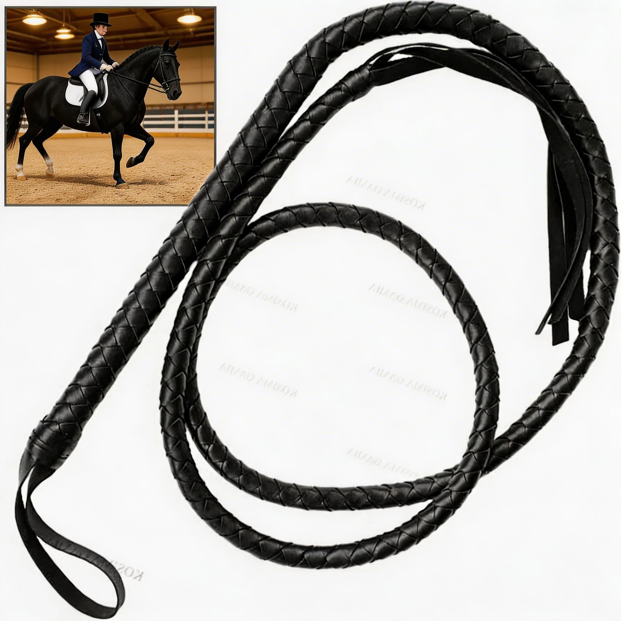 

Circus Trainer Horse Whip 1.8m PU Leather Prop Whip For Western Cowboy Role Play Performance Stage Costume Accessory Show