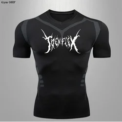 MMA Anime Aesthetic Compression Shirt for Men Fitness Sport Quick Dry TShirts Tight Gym Tops Tee Summer Undershirts Men T-shirt