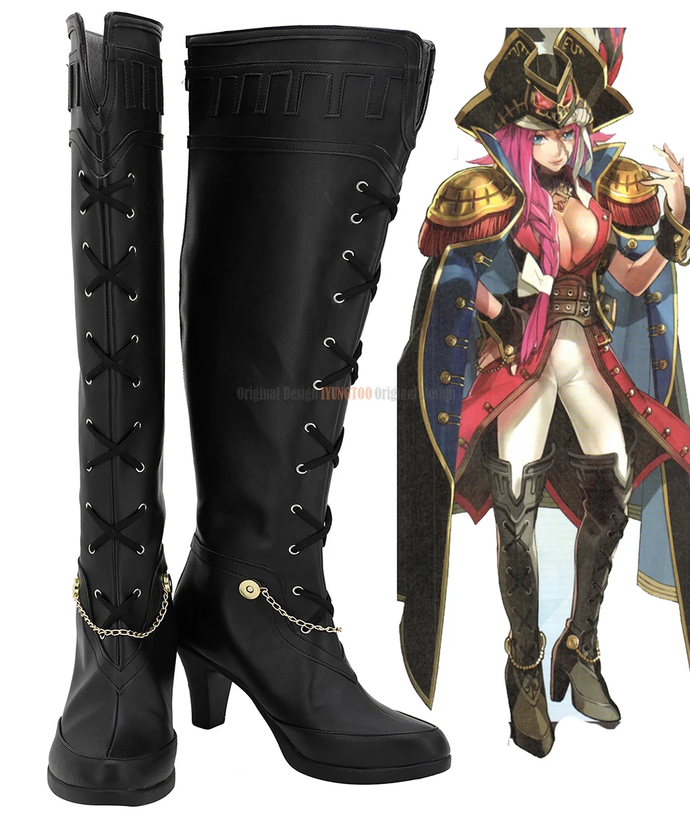 

FGO Francis Drake Shoes Cosplay Fate Fate Grand Order Francis Drake Cosplay Boots Black Shoes High Heel Custom Made for Unisex