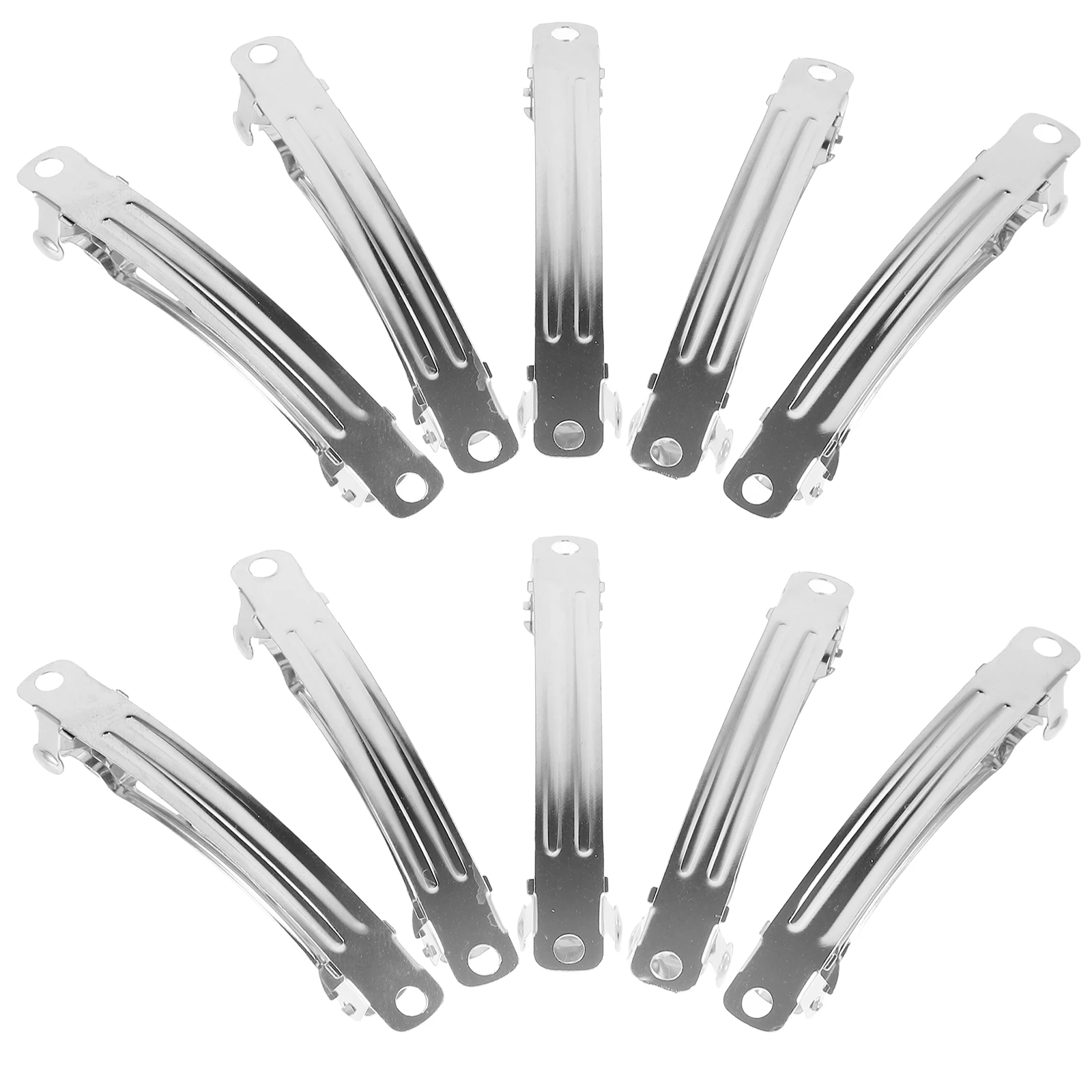 

50pcs Spring Clip Hairpin French Barrette Silver Metal DIY Blank Accessories Hair Styling Snap Clips French Hair Clips