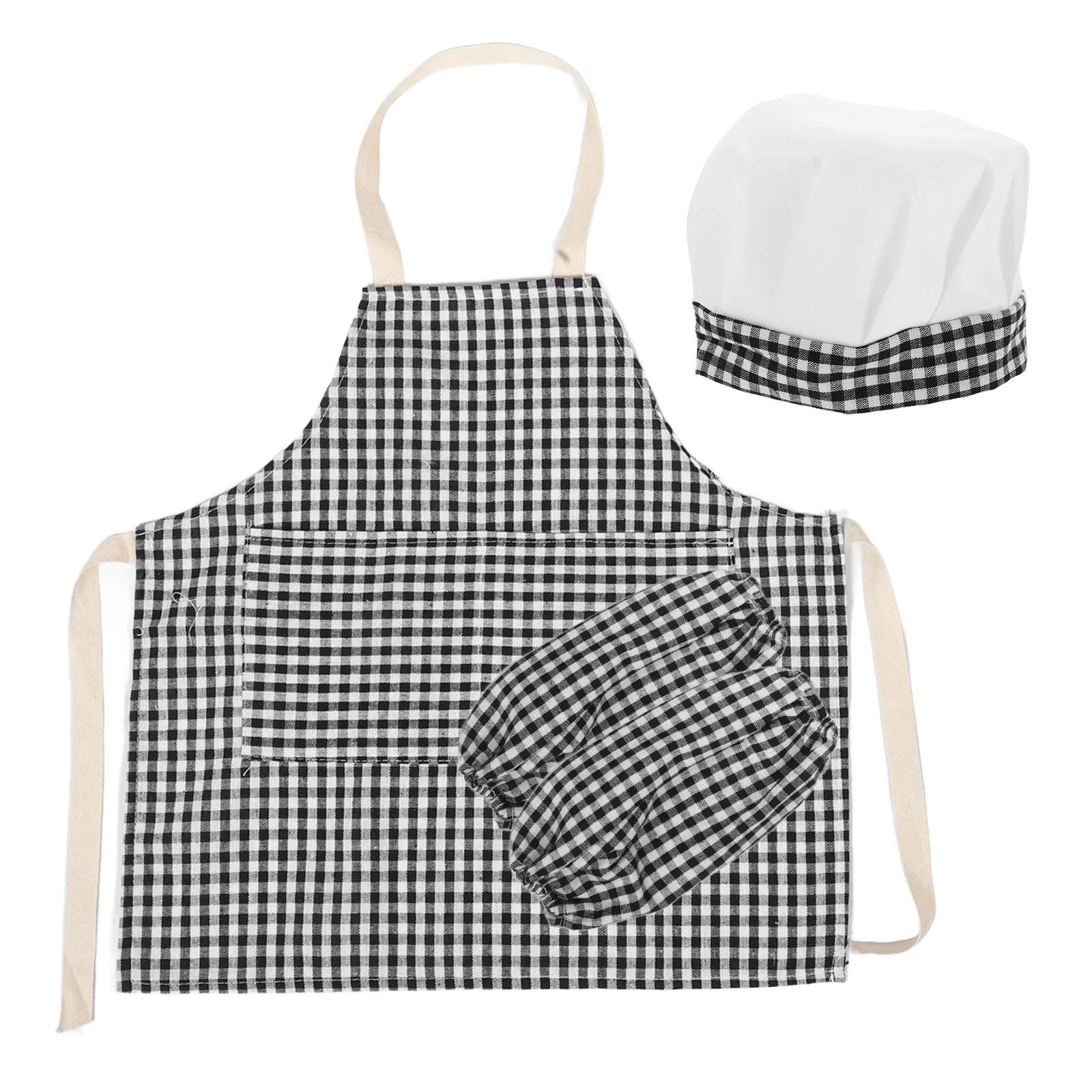 

1 set Kids Cooking Apron Set Chef Hat For Children Kitchen Baking Costume Toddler Painting Protector Aprons For Girls Boys Child