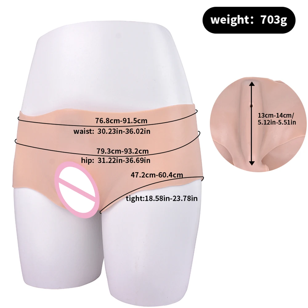 SUSEXY Silicone Wearable Realistic Fake Vagina Panties For Shemale Transgender Sissy Gay Cosplay Game Big Hips Pants Underwear