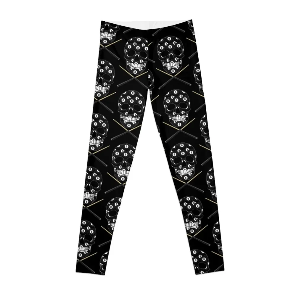 

Леггинсы Eight Ball Skull with Cues, спортивная одежда, леггинсы для фитнеса, женские леггинсы