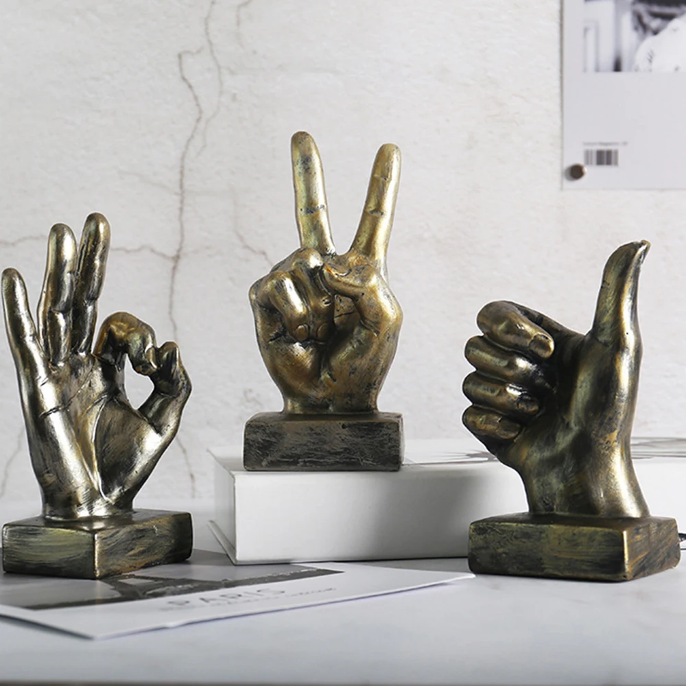 

European-style resin ornaments creative finger-shaped small ornaments living room art crafts desktop home decor retro decoration