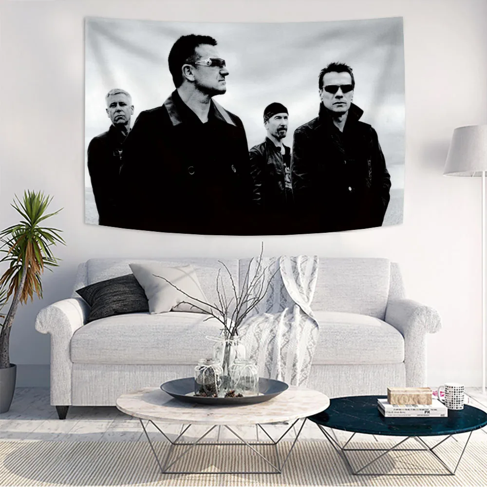 U2 Band Wall Tapestry Rock Band Vintage Style Poster Art Wall For Bedroom Living Room Decor Sofa Blanket Wall Rugs Dorm - zdjęcie 1