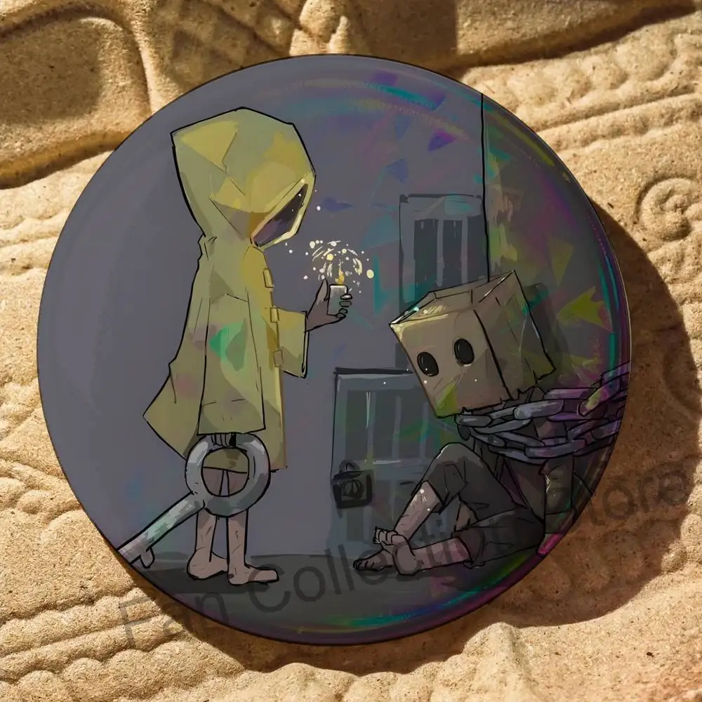 Little Game N-Nightmares Brooches for Backpack Accessories 25mm,32mm,48mm,58mm,75mm Round Enamel Pins Cartoon Badge