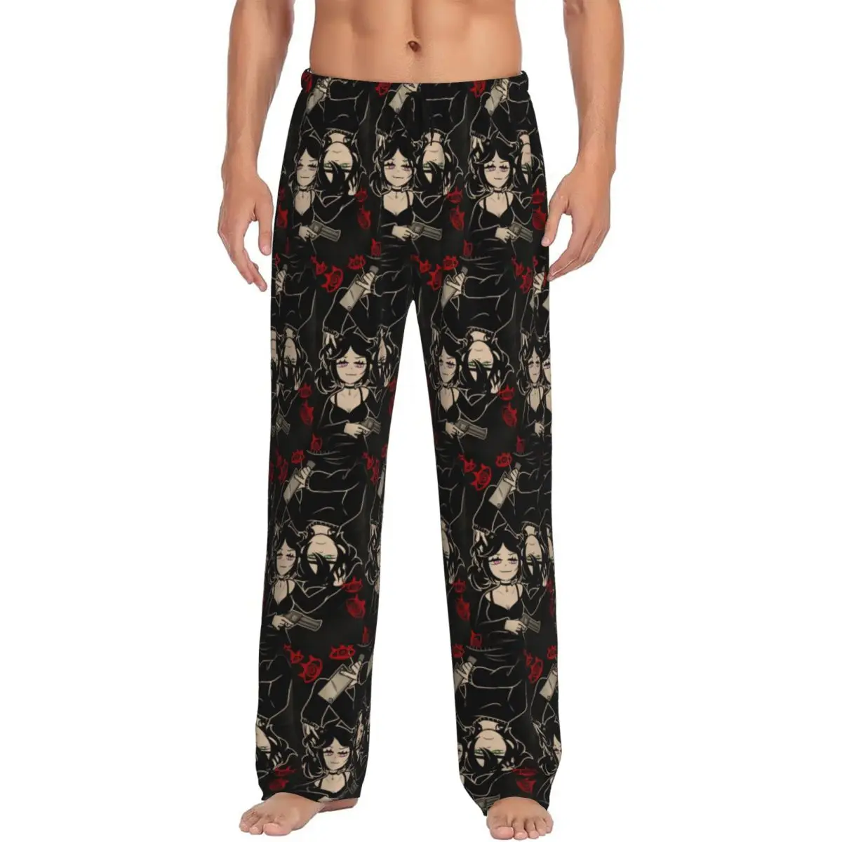 

Custom Print Men's The Coffin Of Andy And Leyley Pajama Pants Horror Puzzle Game Sleepwear Sleep Lounge Bottoms with Pockets