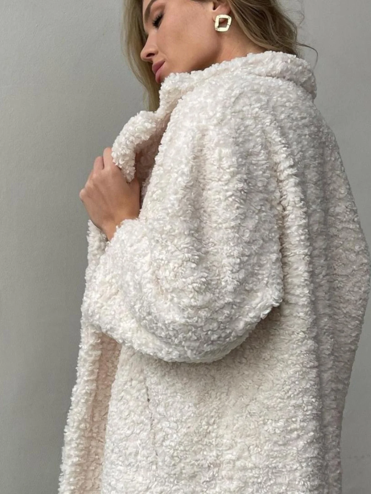 

Осень-зима Plu Jaet Long Sve Женская верхняя одежда с отложным воротником в Корейском стиле из полиэстера с прямым вырезом Thiened