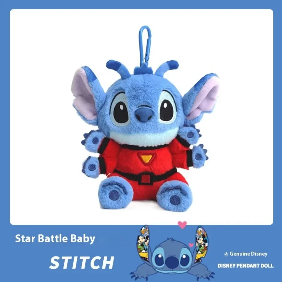 LLavero de muñecos de peluche Original de Disney Stitch, colgante de juguete de peluche de punto de Ángel, regalo de cumpleaños para niños, regalo de cumpleaños del Día de San Valentín