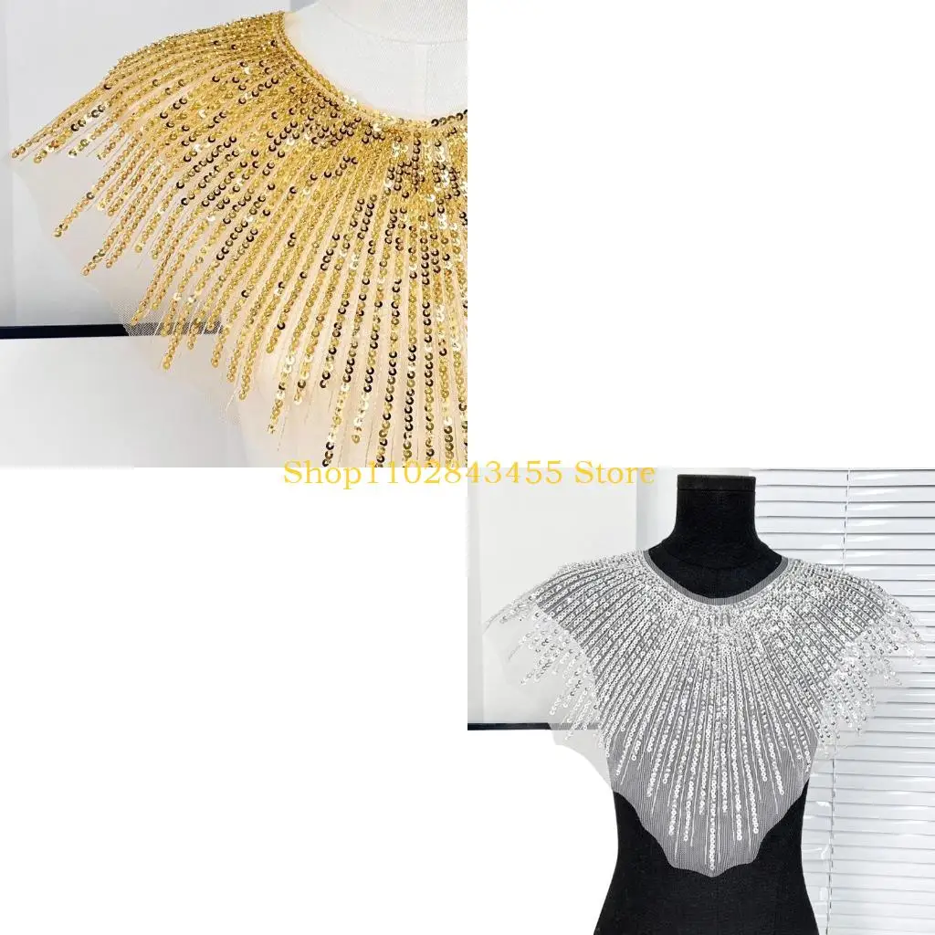 49MC Unique Embroidered Knitted Collar Traditional Chinese Collars Evening Collars