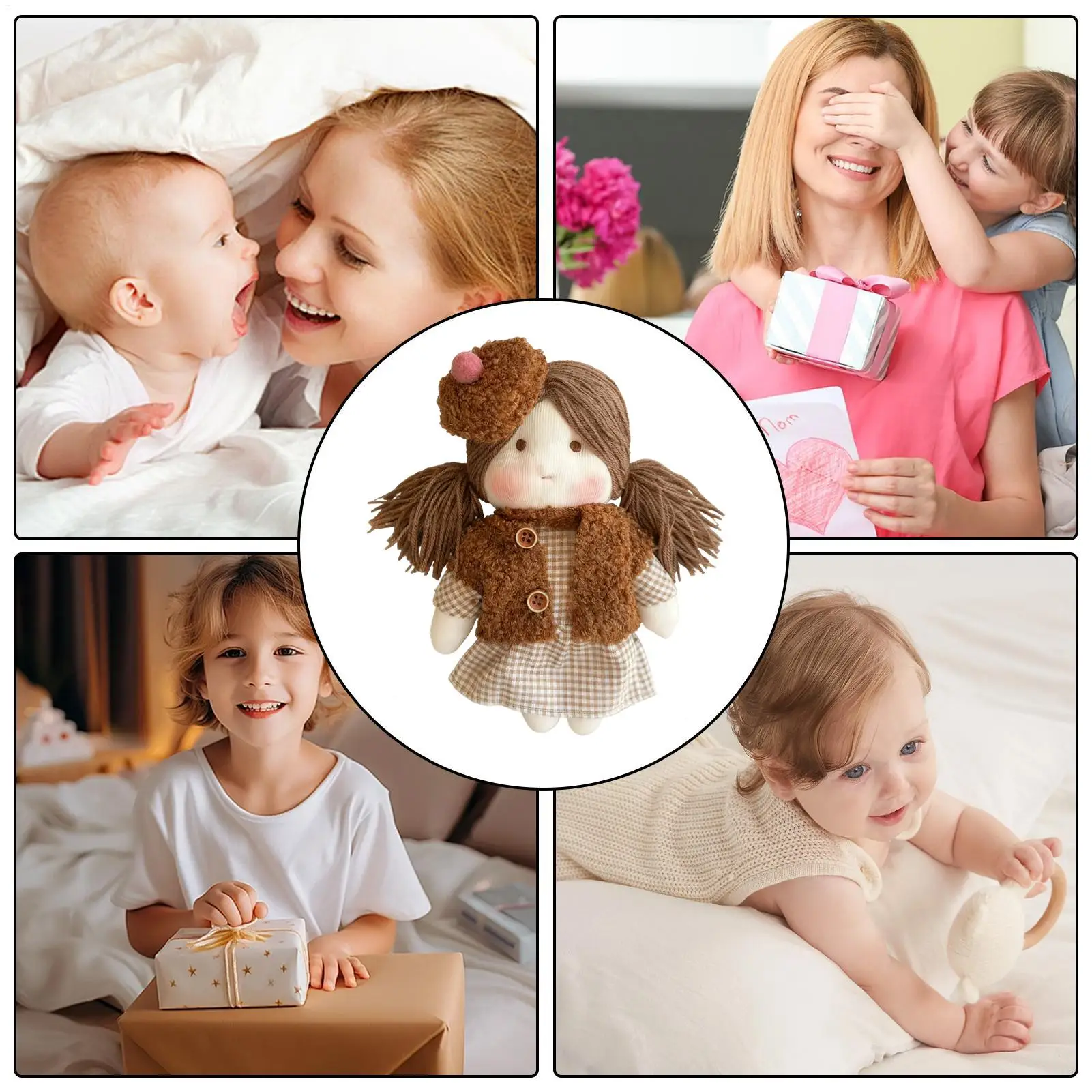 Cotton Doll Soft Comforting Toys Soft Dress Up Doll For Kids Teens Adults Collectors Bedtime Nursery Birthday Holiday Bedroom
