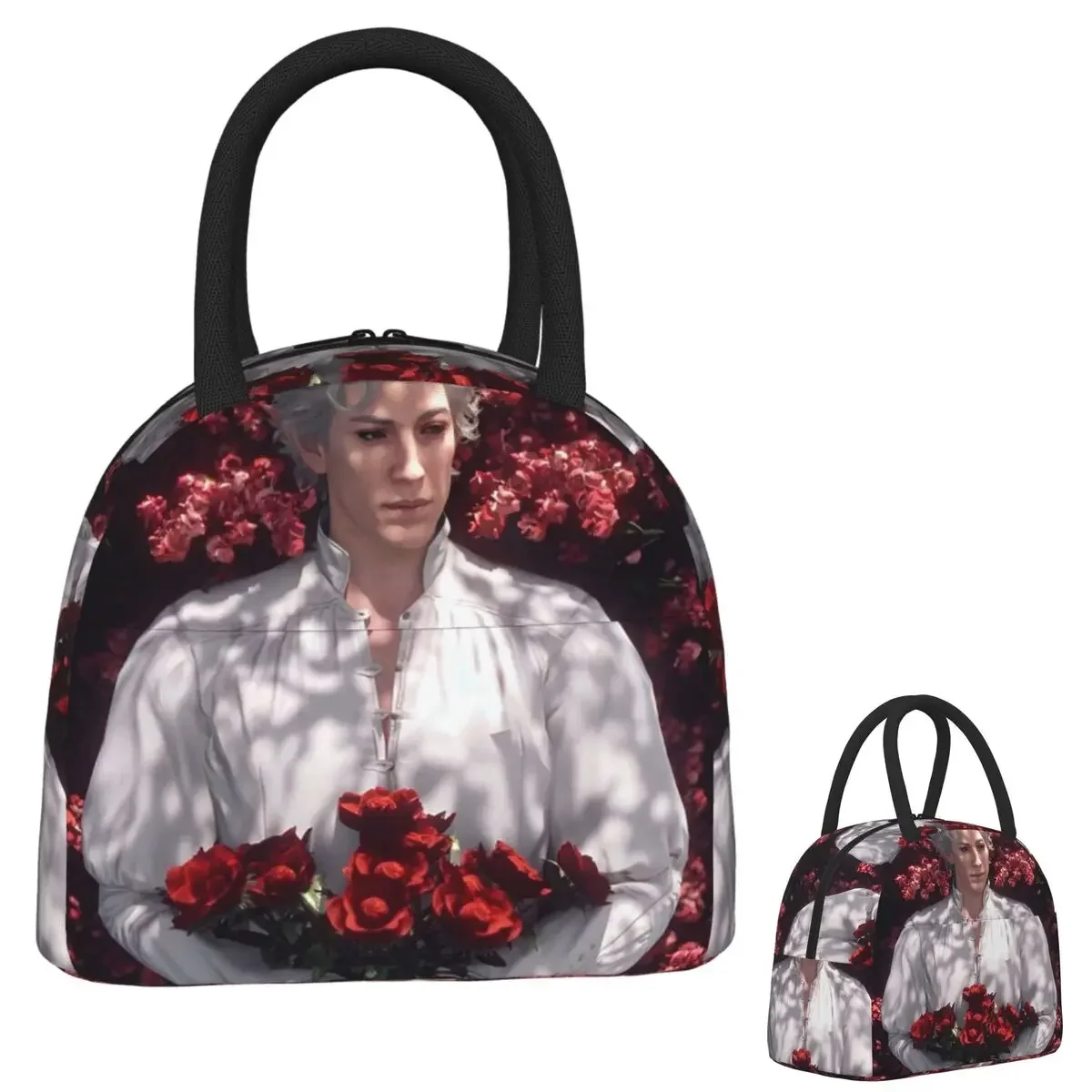 Baldur's Gate 3 Astarion Vampire Character Insulated Lunch Bag for Women Kids Leakproof Food Boxes Thermal Lunch Box Tote