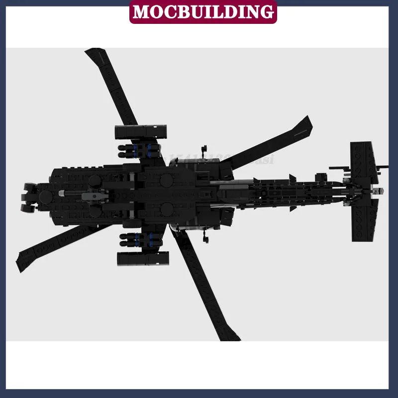 MOC City Helicopter AH-64E Model Building Block Assembly Aircraft Transport Vehicle Boy Birthday Gift Toy