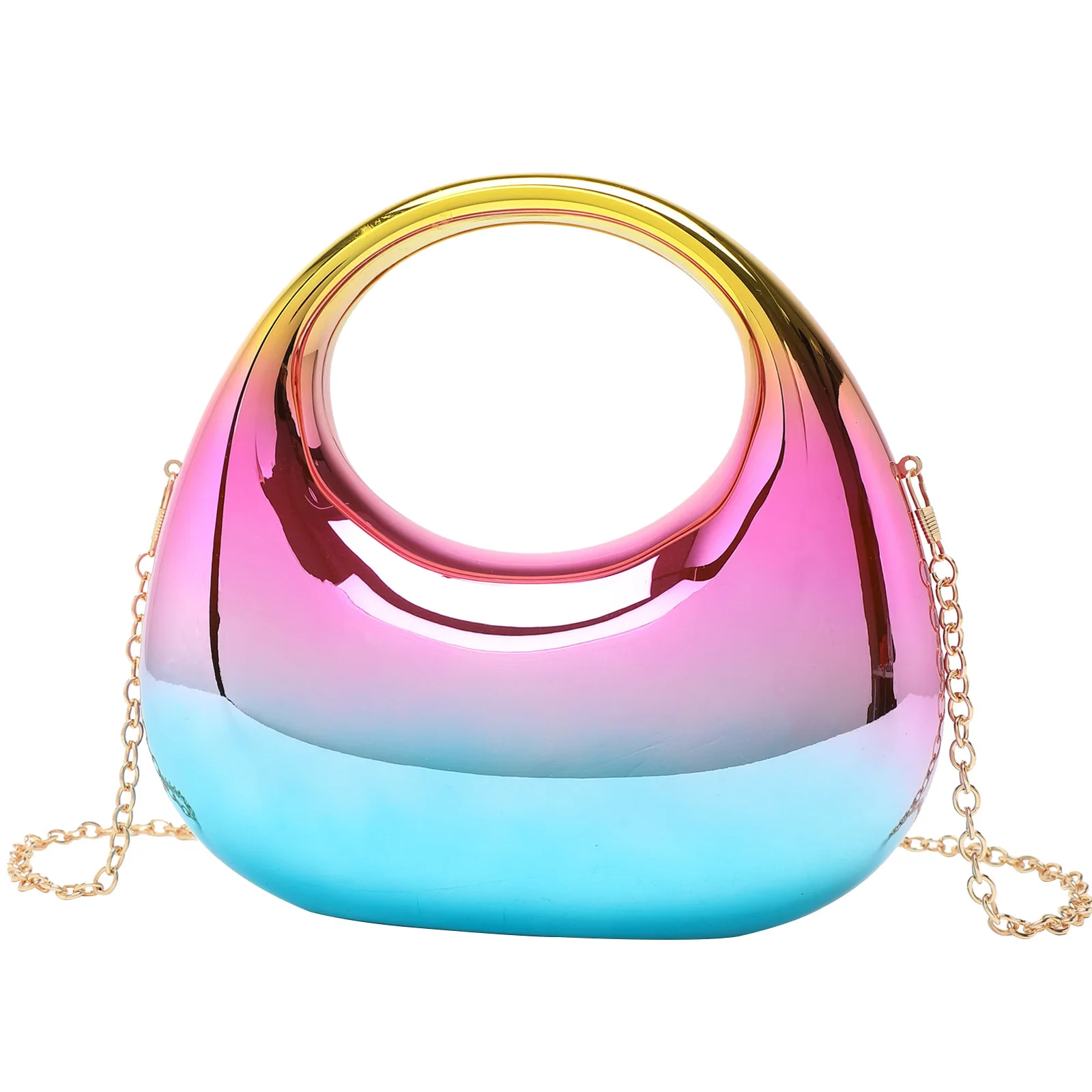 

Women's Acrylic Glossy Creative Dinner Bag Chain Shoulder Fashion Wrist Evening Bag Carteras Diseñador De Lujo Bolsas Grife Luxo