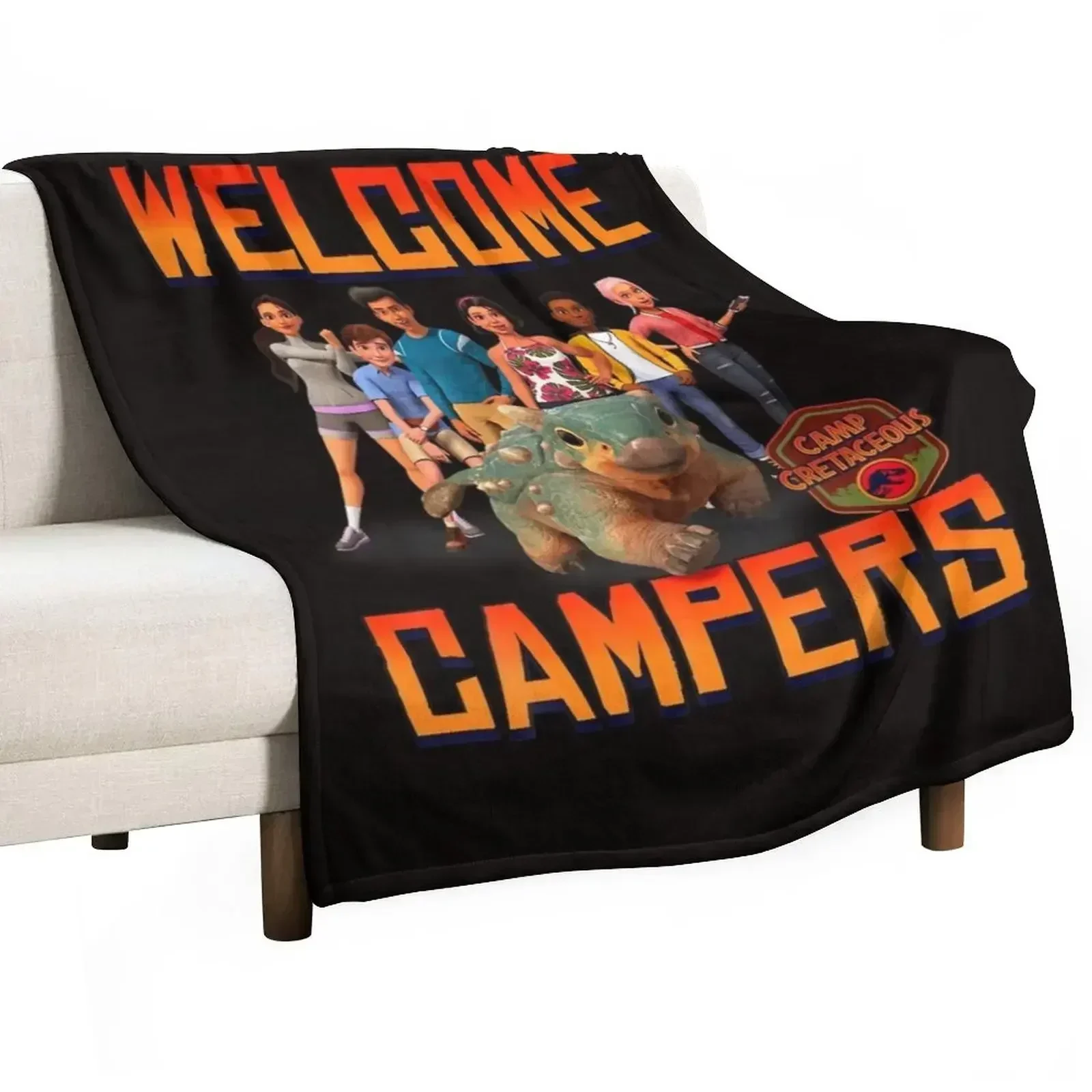 

Jurassic World Camp Cretaceous Welcome Campers Group T Shirt Throw Blanket decorative Soft For Sofa Thin Flannel Blankets