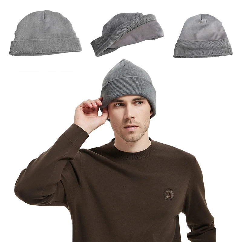 

Electromagnetic Wave Shielding Beanies Emf Radiation Protection Beanie Cap Blocks 99% of Wireless Emf & 5G Radiation Gray Adult