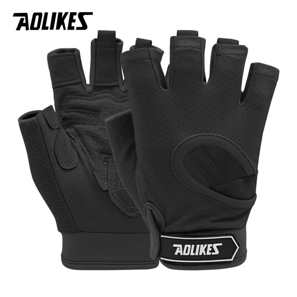 AOLIKES Atmungsaktive Trainingshandschuhe für Damen und Herren, Gewichtheberhandschuhe für Fitnessstudio, Radfahren, Training, Fitness, Training und Training